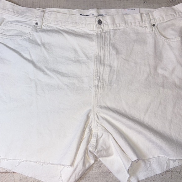 Old Navy Shorts Denim High-Rise Slouchy White Straight Women's Size: 28 New - Picture 2 of 14